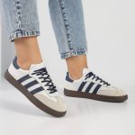 کفش و کتانی زنانه و دخترانه مدل آدیداس ADIDAS رنگ سفید سرمه ای کد M802