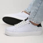 کفش و کتانی روزمره و راحتی مردانه مدل برشکا BERESHKA رنگ سفید مشکی کد 41256 - Image 2