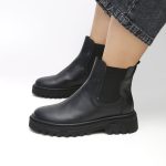 بوت و نیم بوت زنانه و دخترانه مدل دو بر کش رنگ مشکی کد M774 - Image 2