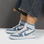 کفش و کتانی زنانه و دخترانه رنگ سفید آبی مدل نایک NIKE Jordan 1 ساقدار کد M754 - Image 2