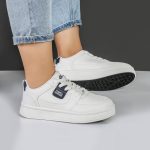 کفش و کتانی ونس راحتی زنانه و دخترانه مدل YEERFA رنگ سفید سرمه ای کد M959 - Image 2