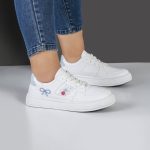 کفش و کتانی ونس راحتی زنانه و دخترانه رنگ سفید آبی کد M964 - Image 2