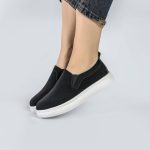 کفش اسپرت و راحتی زنانه و دخترانه بغل کش رنگ مشکی کد M975 - Image 2