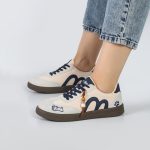 کفش اسپرت و راحتی زنانه و دخترانه مدل میو میو MIU رنگ کرم سرمه ای کد M984 - Image 2