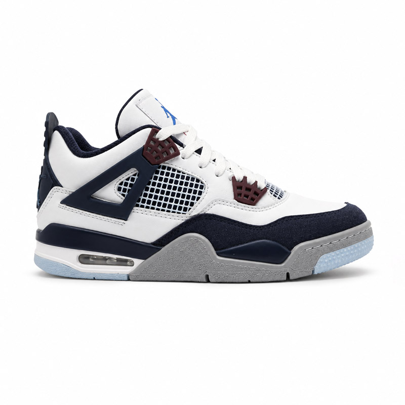 کفش و کتانی مردانه ساقدار مدل جردن NIKE AIR JORDAN 4 رنگ سفید سرمه ای کد 2146